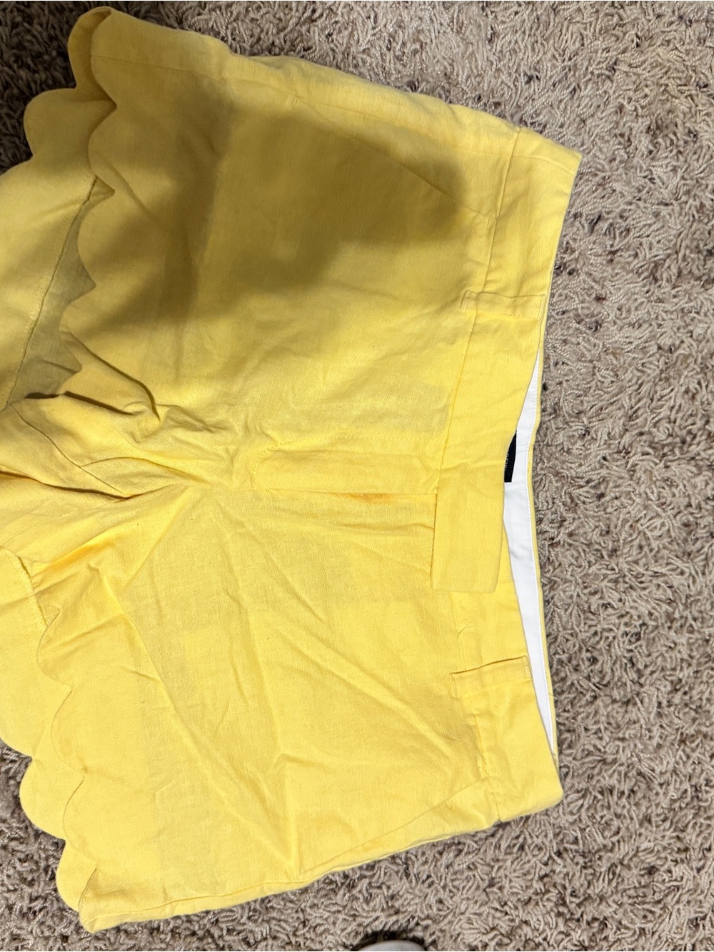 J. Crew Yellow Scallop Hem Men's Flat Front Shorts